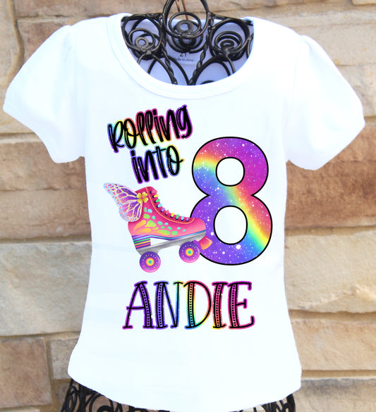 Rollerskating birthday shirt