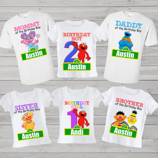 Sesame Street Birthday Shirt Family Set