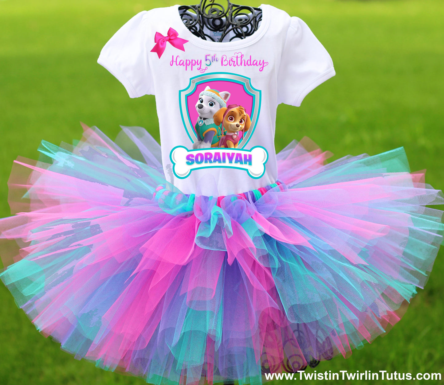 Paw Patrol Skye and Everest Birthday Tutu Outfit