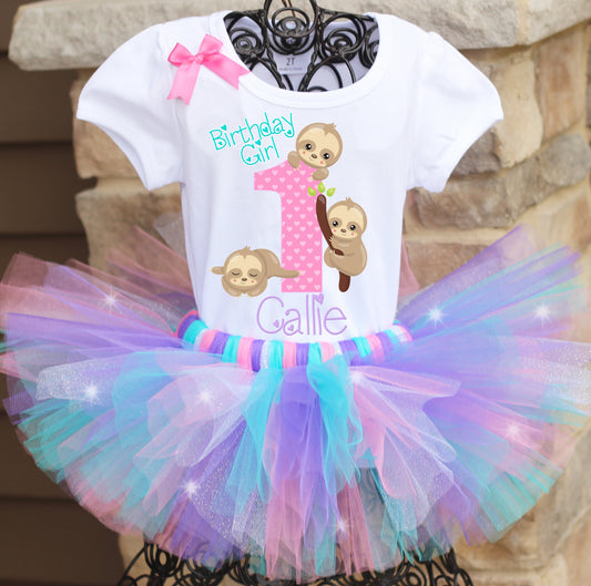 Baby Sloth birthday tutu outfit