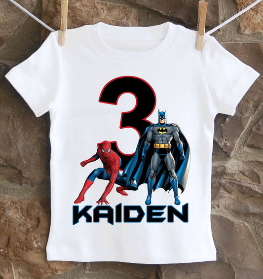 Batman and Spiderman Birthday Shirt
