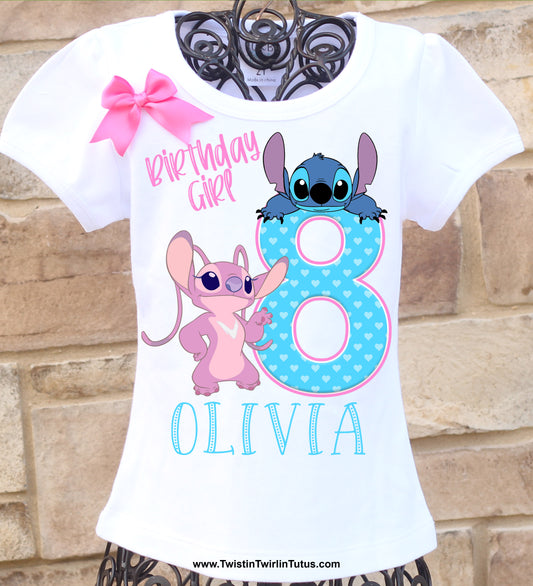 Stitch and Angel Birthday Shirt