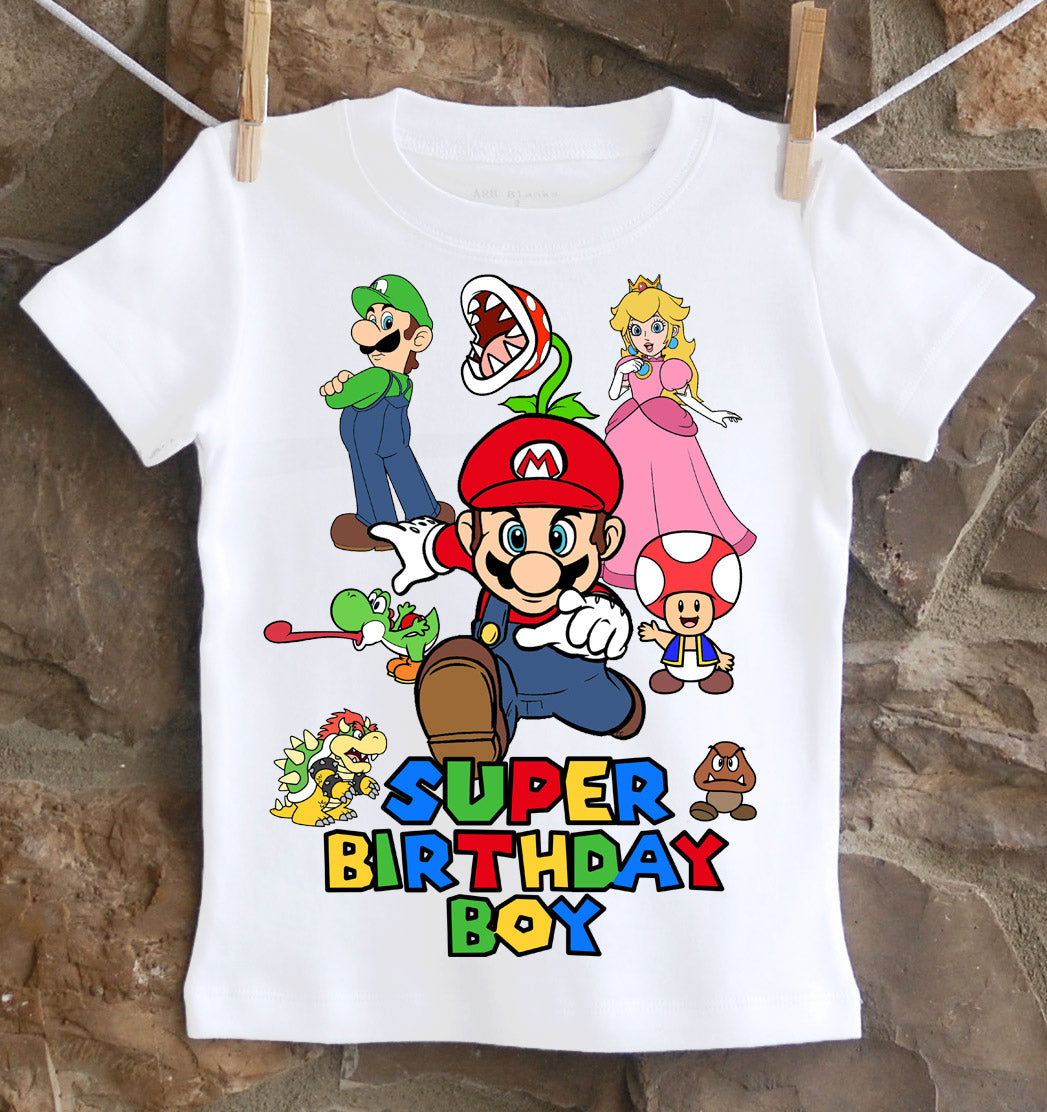 super mario birthday boy shirt