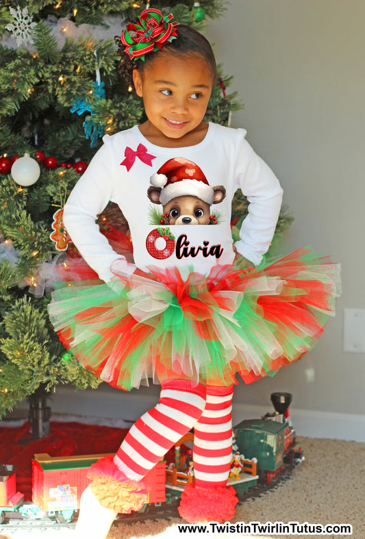 Teddy Bear Christmas Tutu Outfit