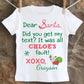 Boys Christmas Shirt Text to Santa