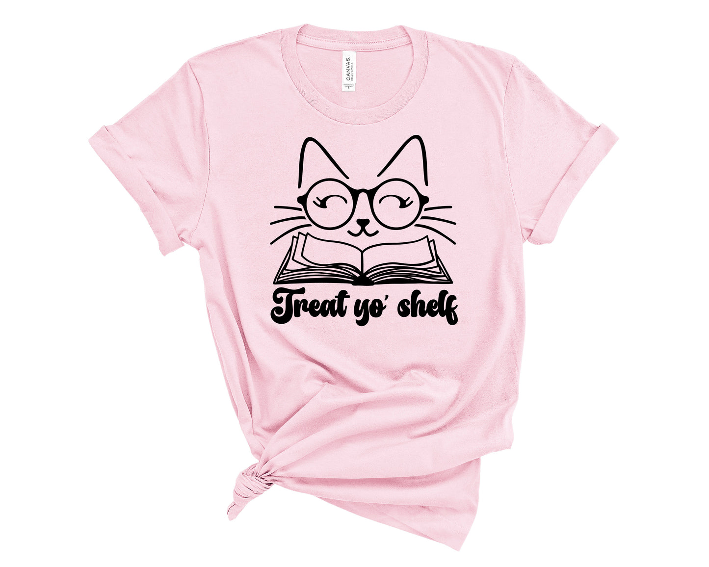 cats and books tshirt
