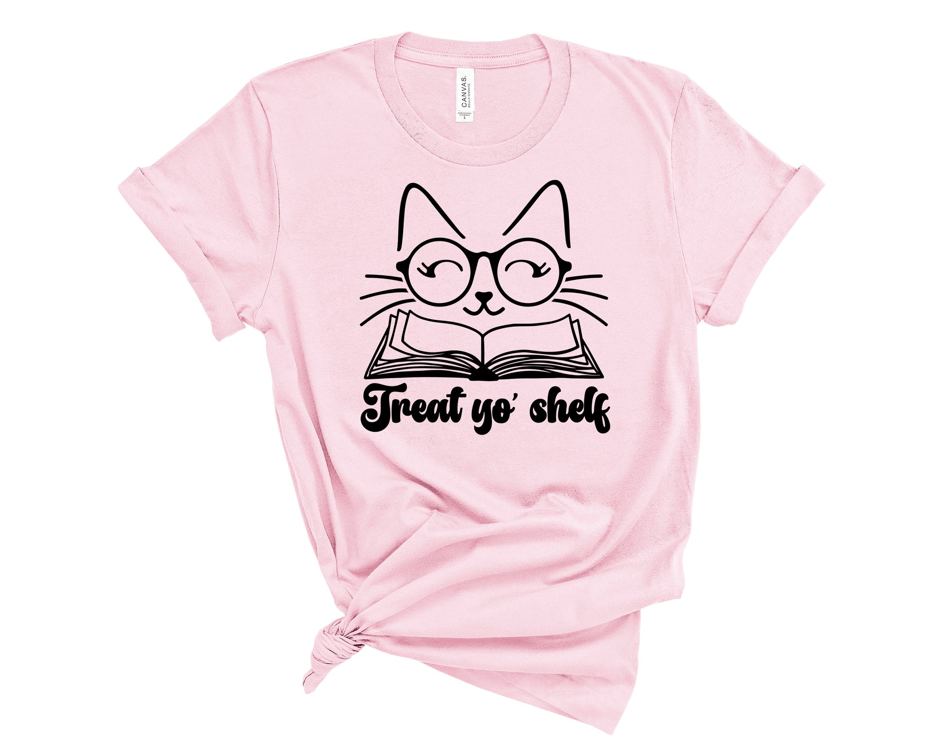 cats and books tshirt
