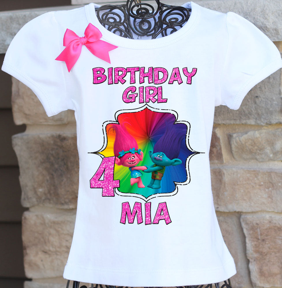 Trolls Poppy and Branch Birthday Shirt