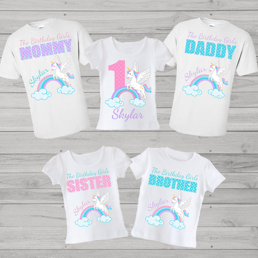 Unicorn Family birthday shirts