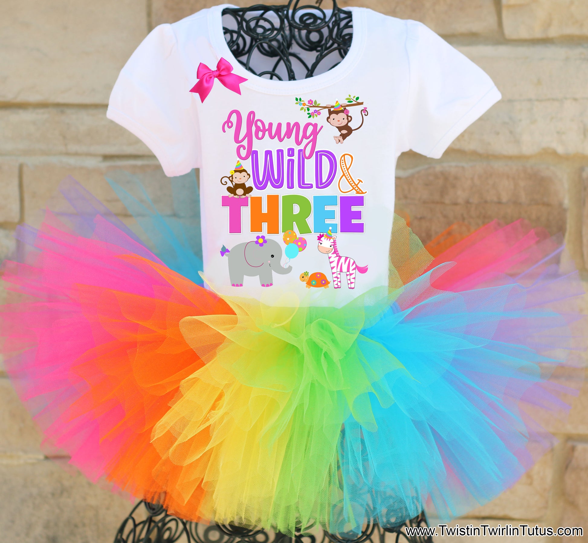 Young Wild and Three birthday tutu outfit