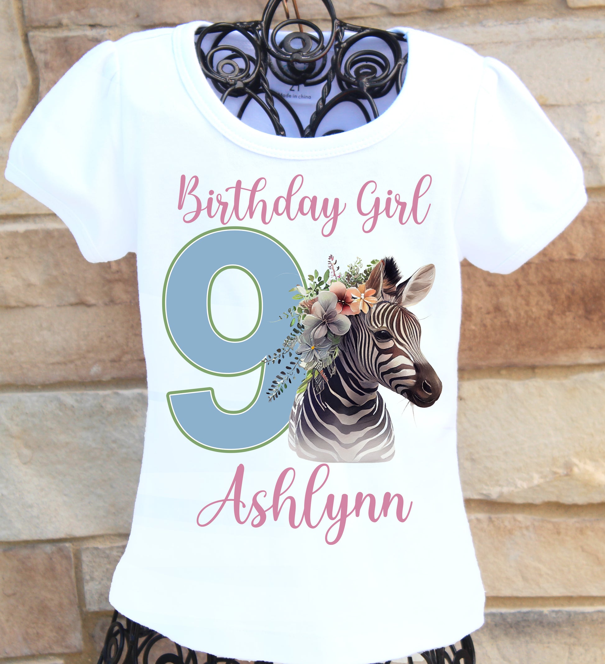 zebra birthday shirt
