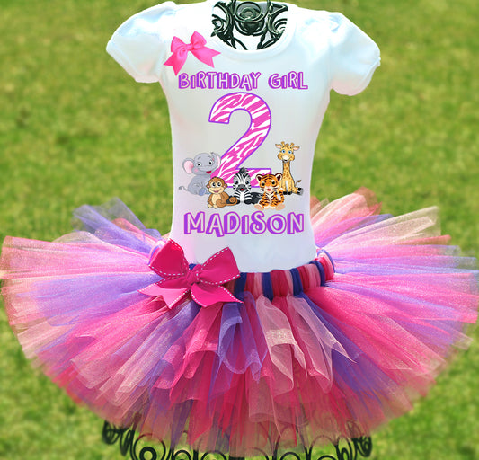 Zoo animals birthday tutu outfit