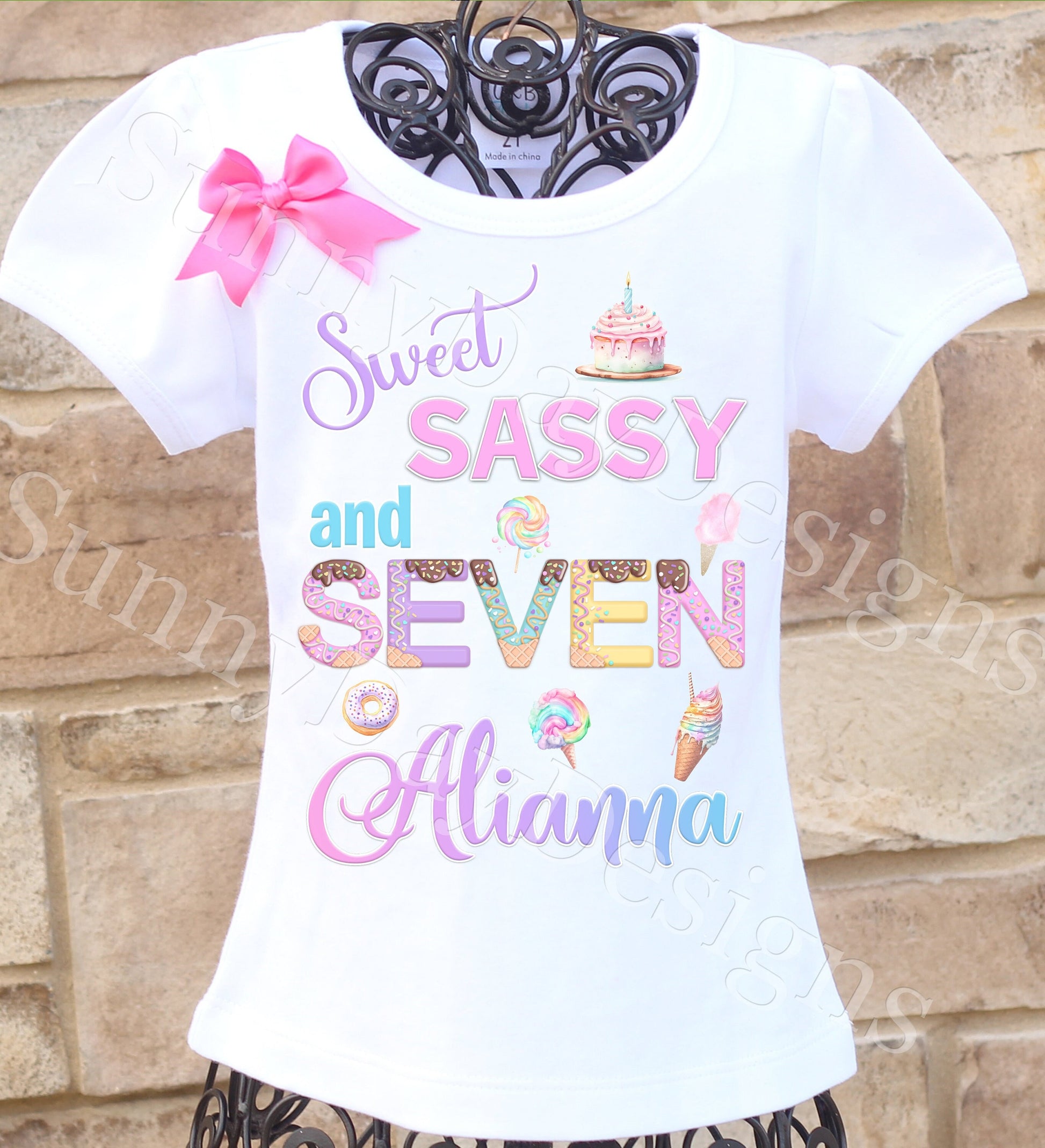Sweet Sassy and Seven Birthday Shirt, Sweets Birthday Shirt, Sassy