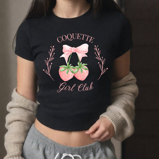 Coquette girls club strawberry tee
