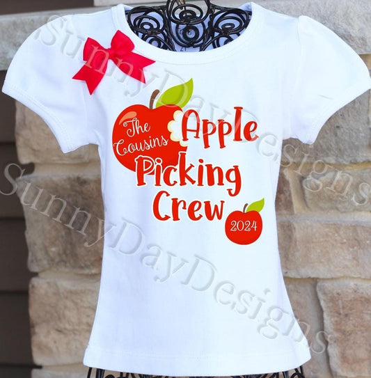 Cousins Apple picking crew tshirt