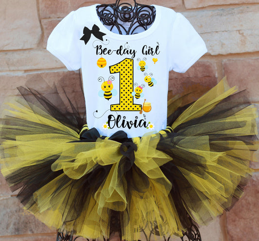 Bee Birthday Tutu Outfit, First Bee-Day Birthday Outfit, Honey Bee Birthday Outfit, Bee Birthday Party Ideas