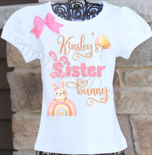 Sister bunny birthday shirt