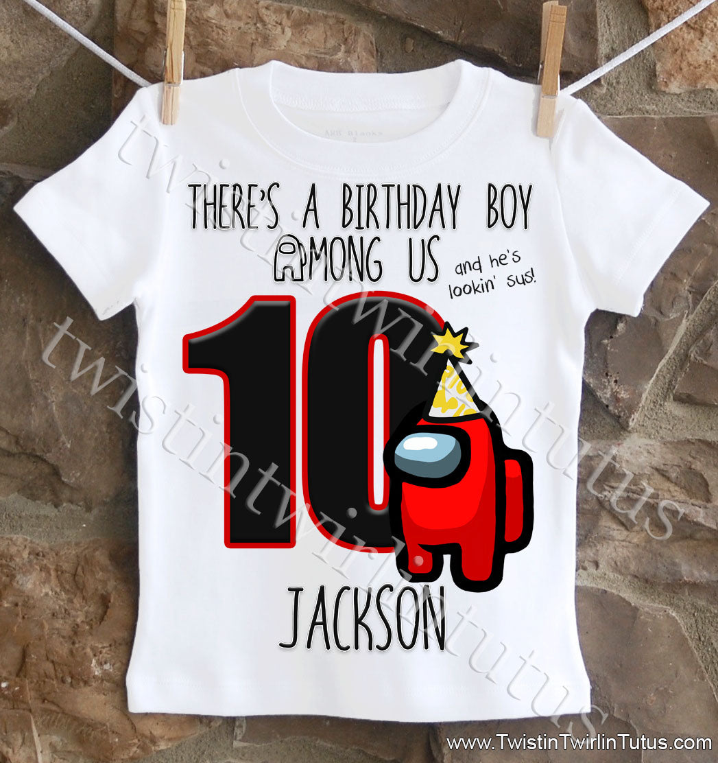 Custom Among Us Birthday Shirt