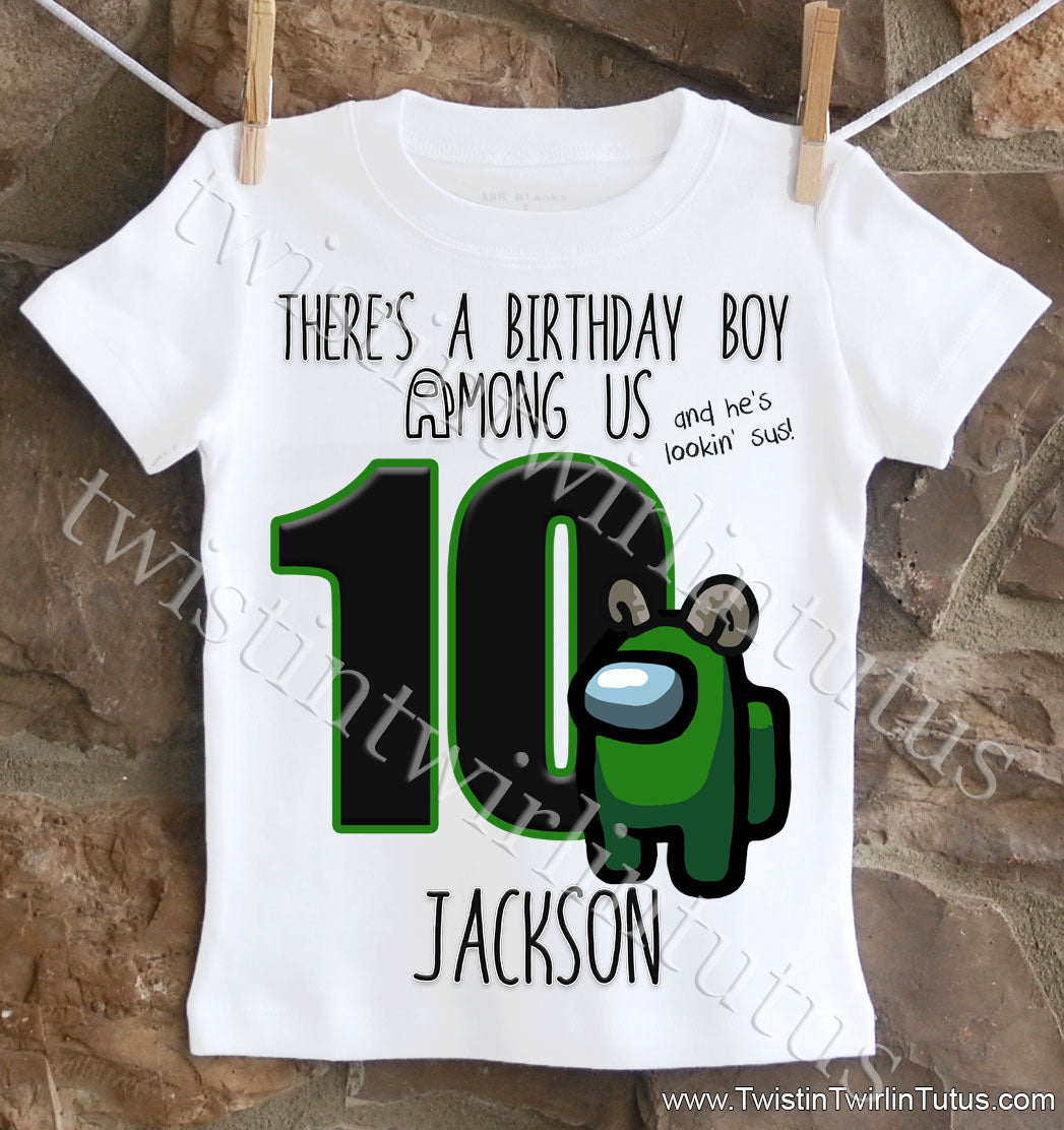 Custom Among Us Birthday Shirt