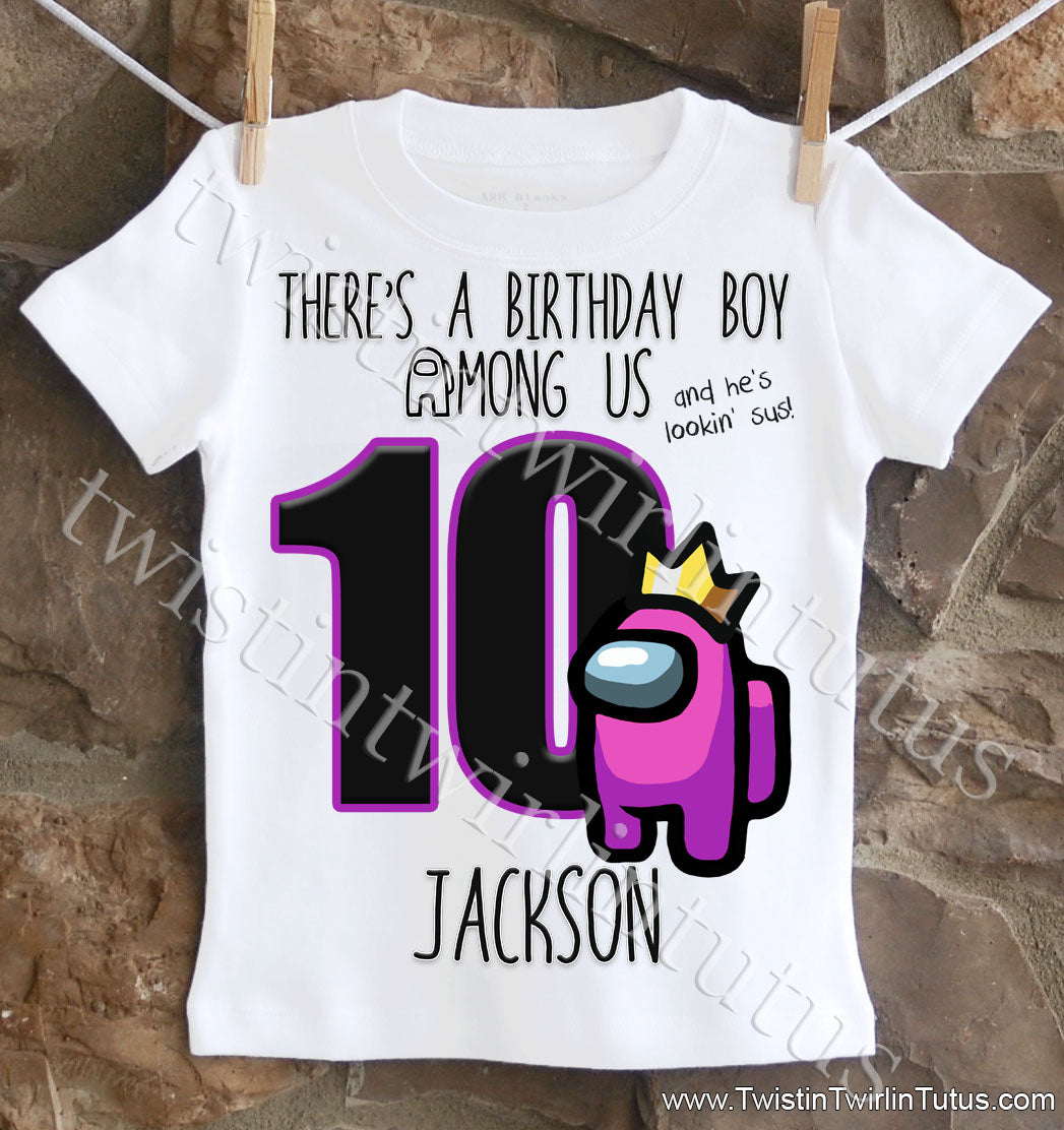 Custom Among Us Birthday Shirt