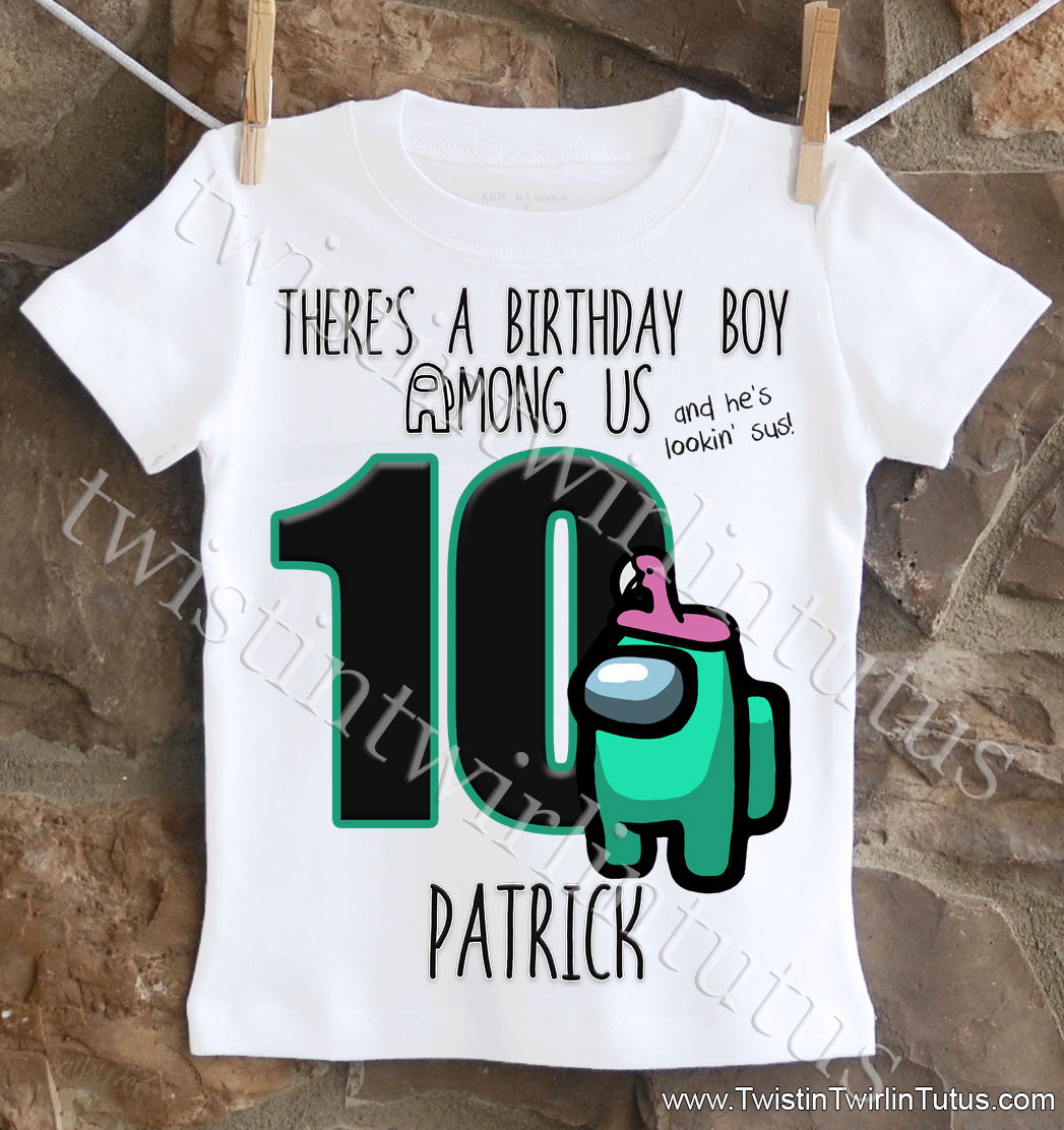 Custom Among Us Birthday Shirt