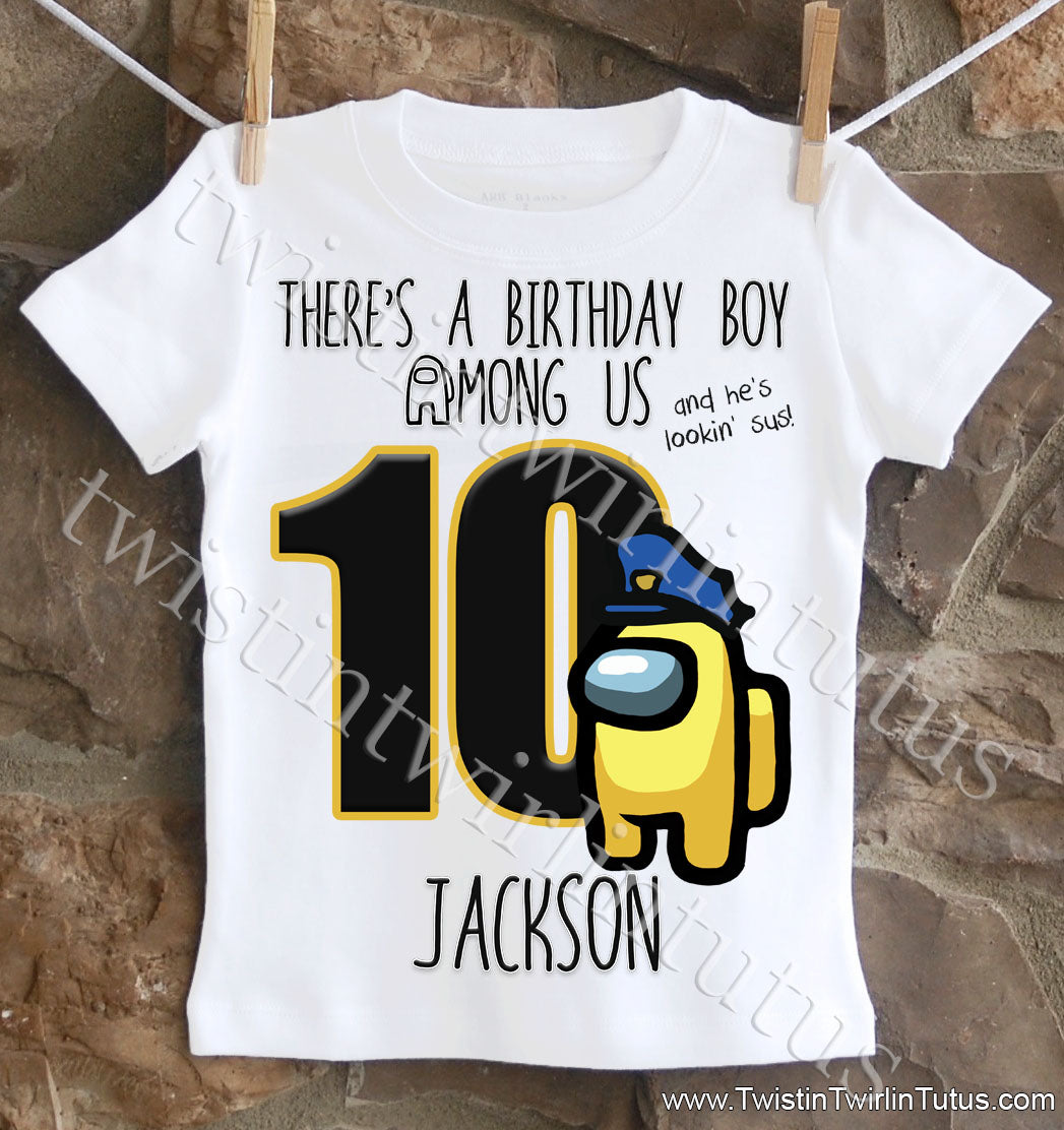 Custom Among Us Birthday Shirt