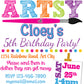 Art birthday invitation