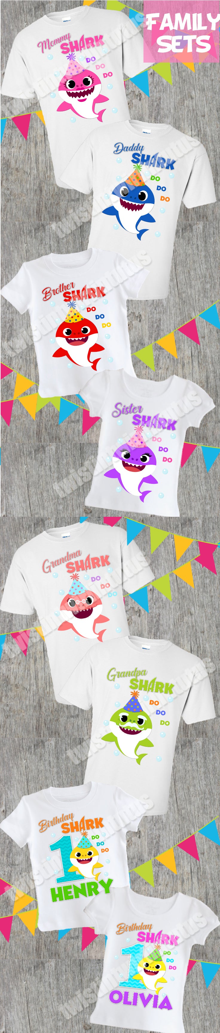 Baby Shark Family Birthday Shirts