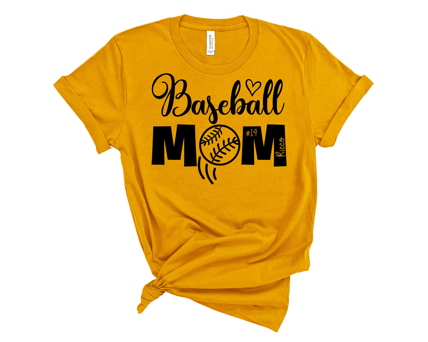 Yellow Baseball Mom Shirt