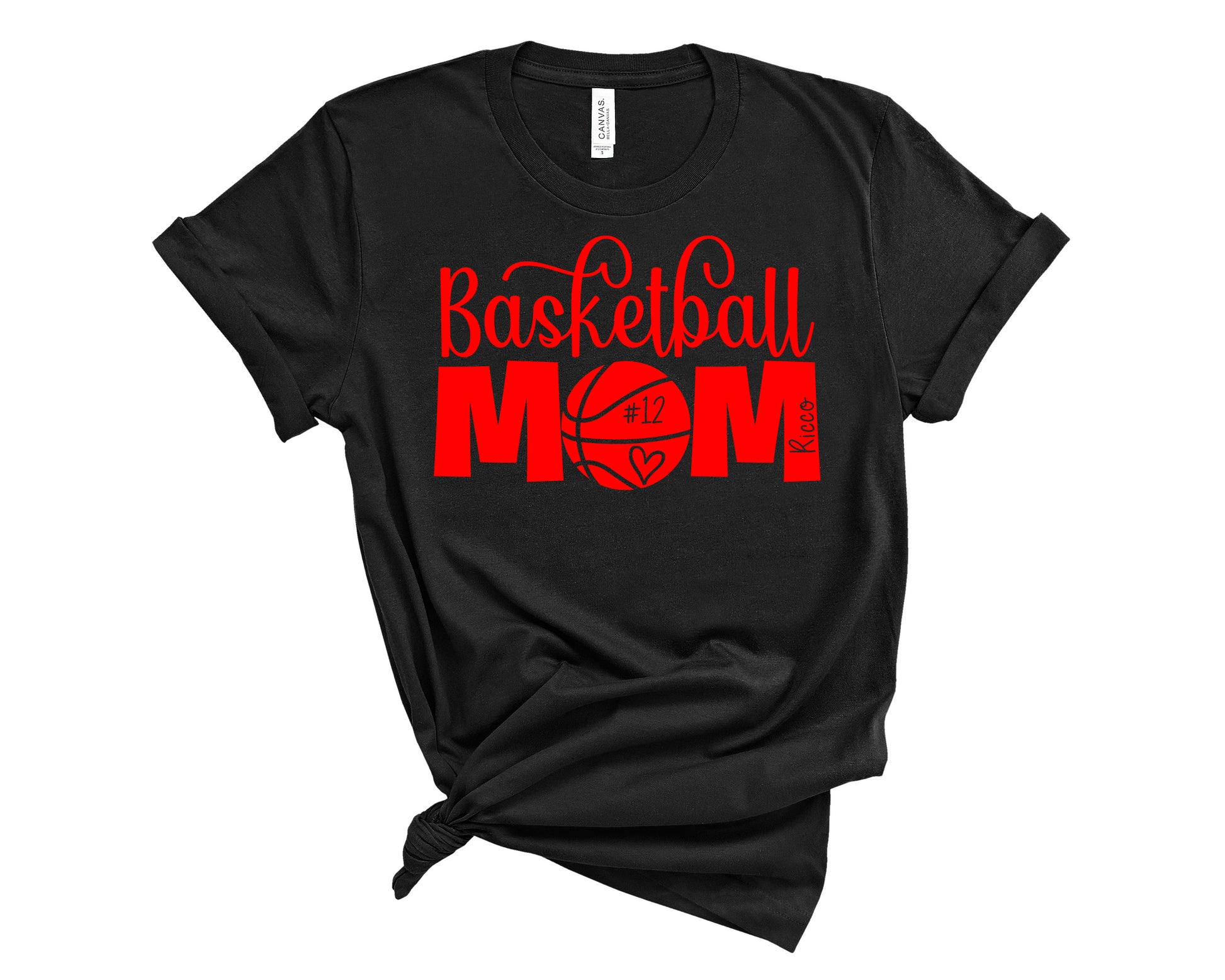 black and red Basketball Mom Shirt