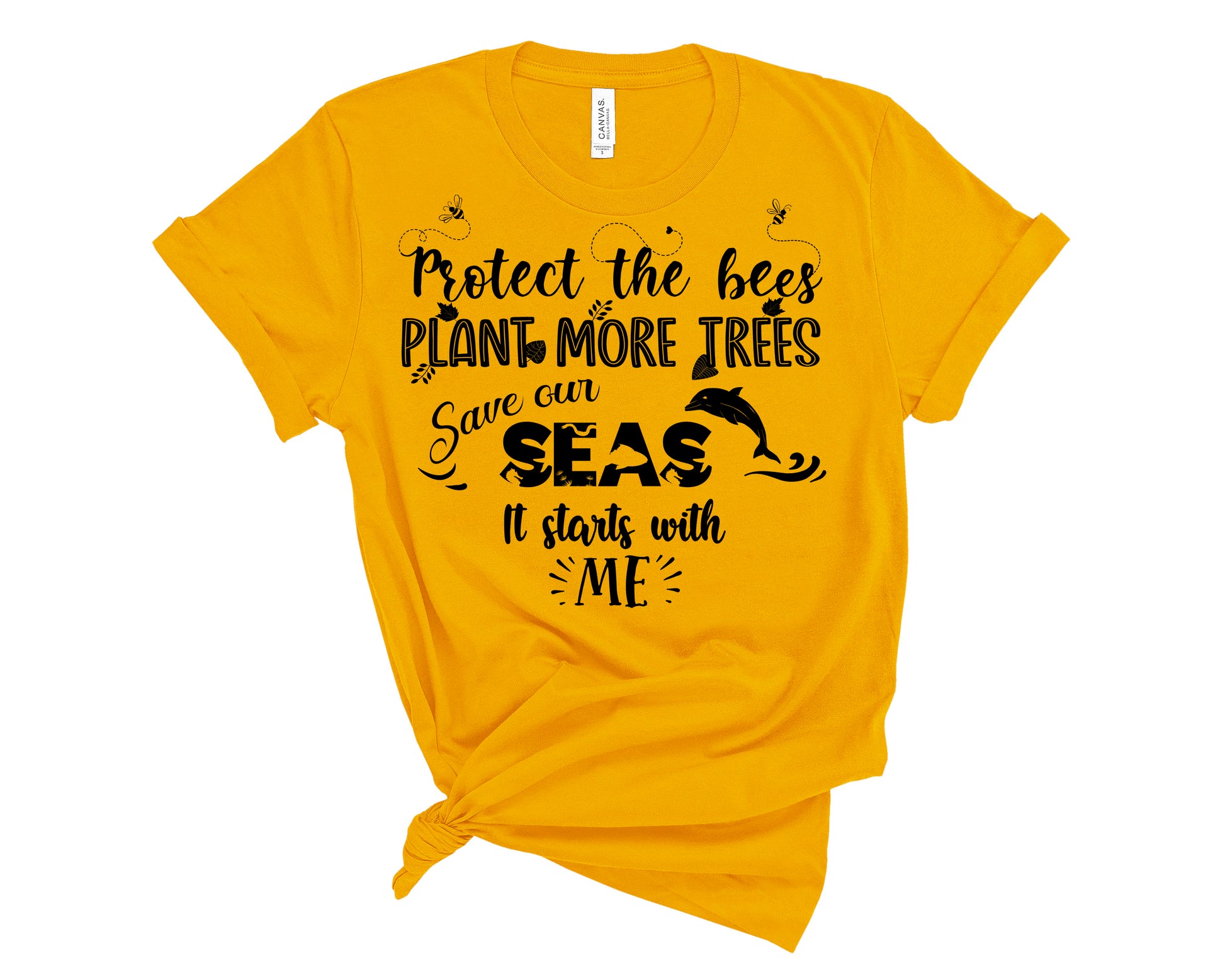 protect the bees plant more trees save our seas shirt