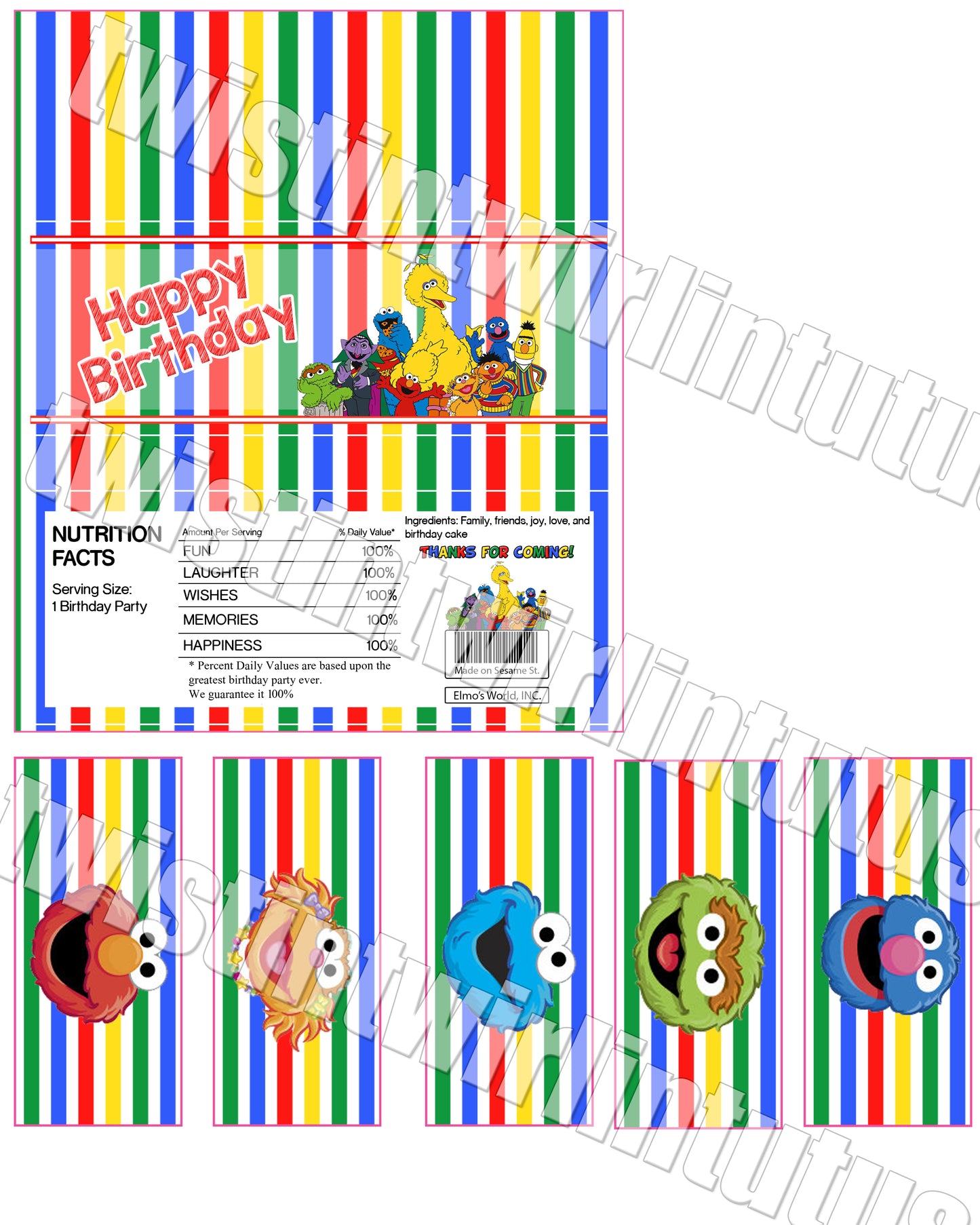 Sesame Street Birthday Party Printables