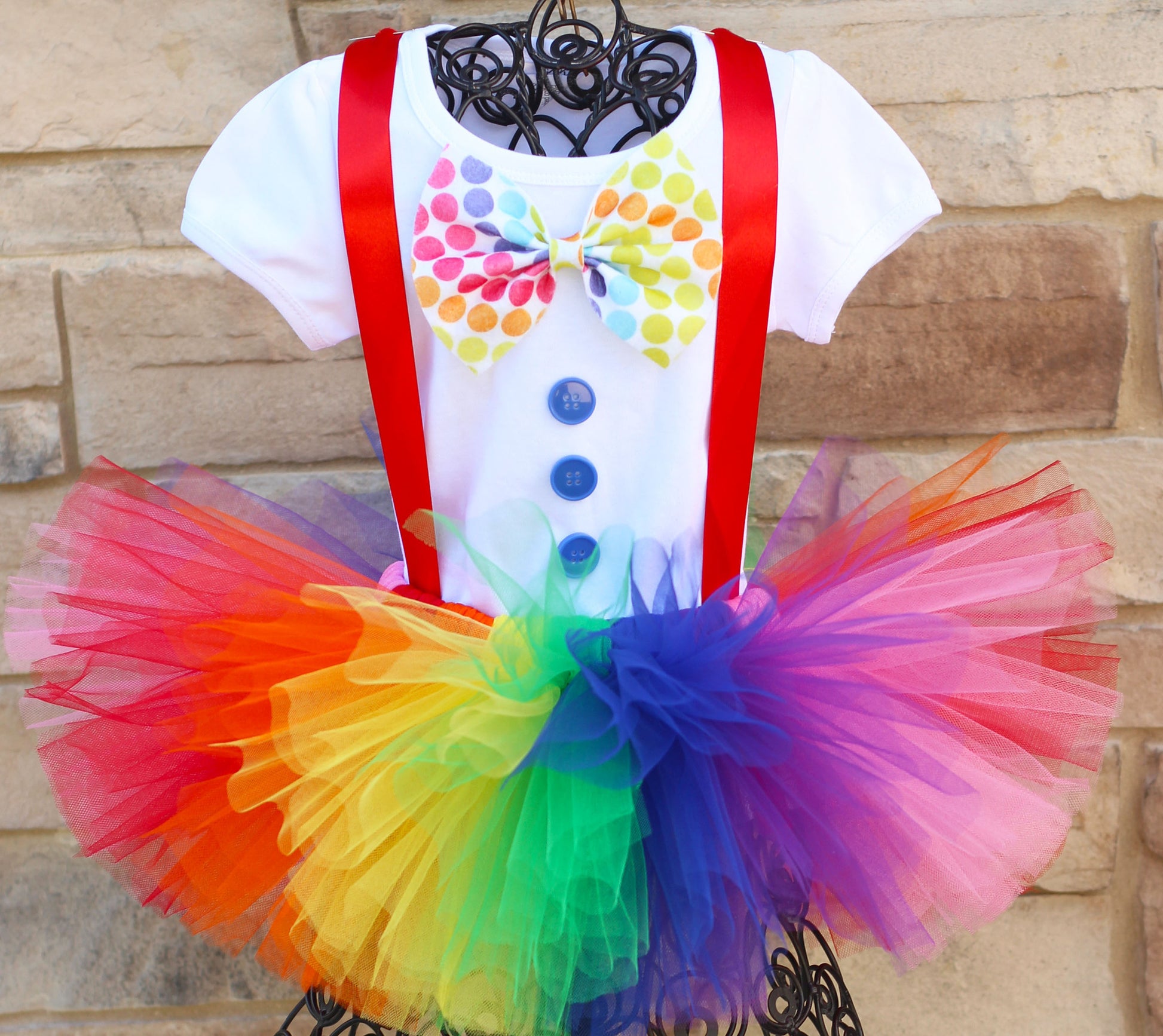 Girls Clown Halloween Costume Tutu Outfit 6-12 months / NB Carter's onesie / Short Sleeve Girls Clown Halloween Costume Tutu Outfit 6-12 months / NB Carter's onesie / Short Sleeve