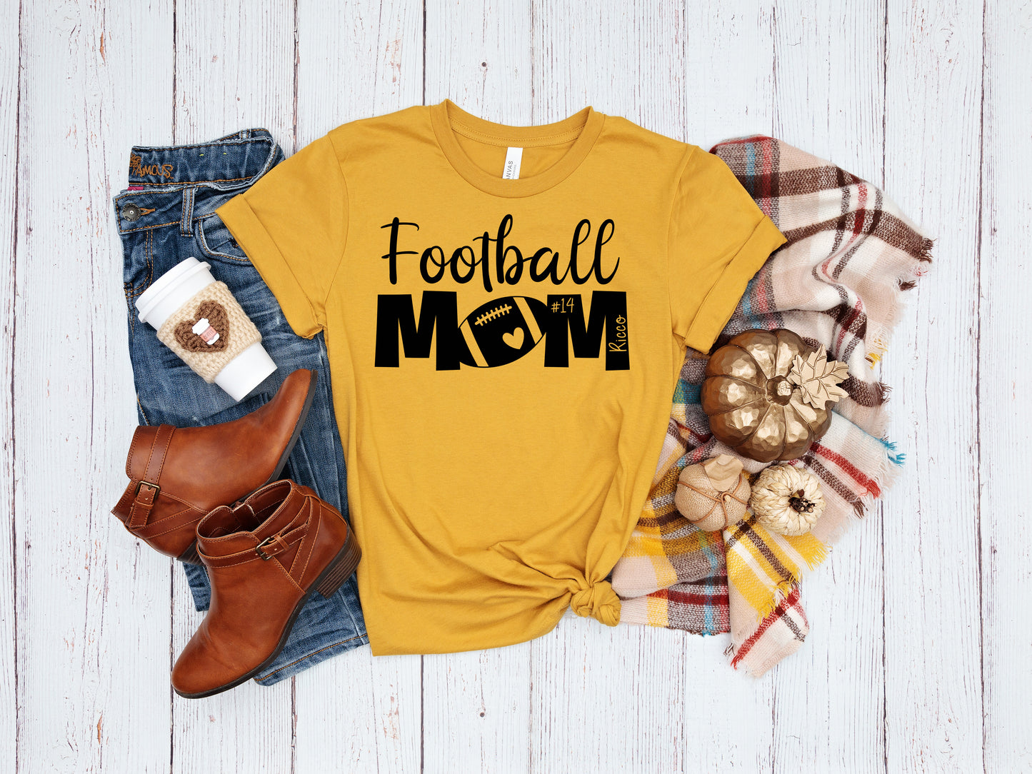 Yellow Football mom shirt