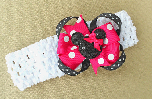 Bright Pink Minnie Mouse Headband