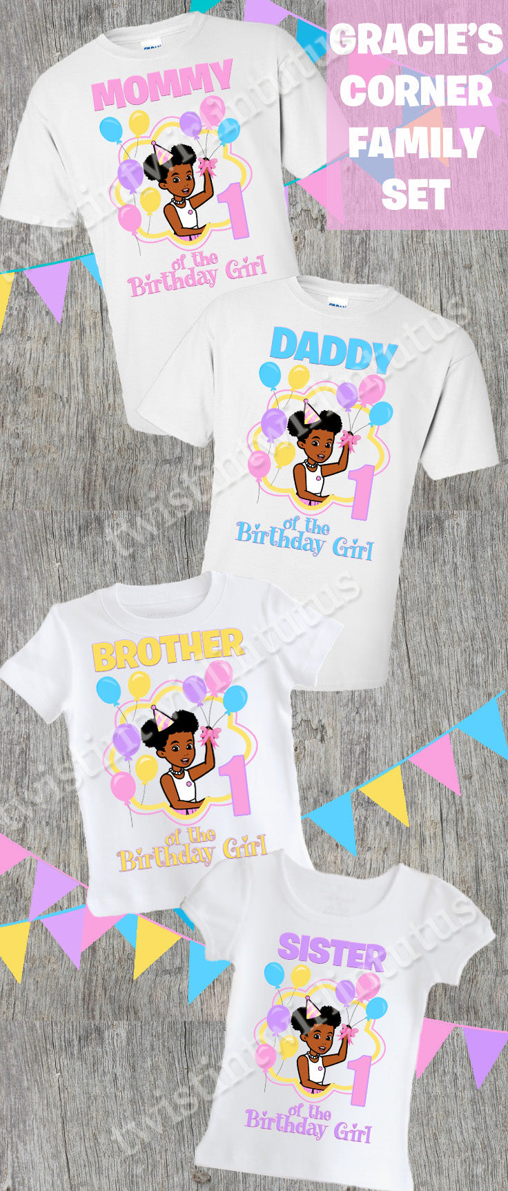 Gracie's Corner Family Birthday Shirts
