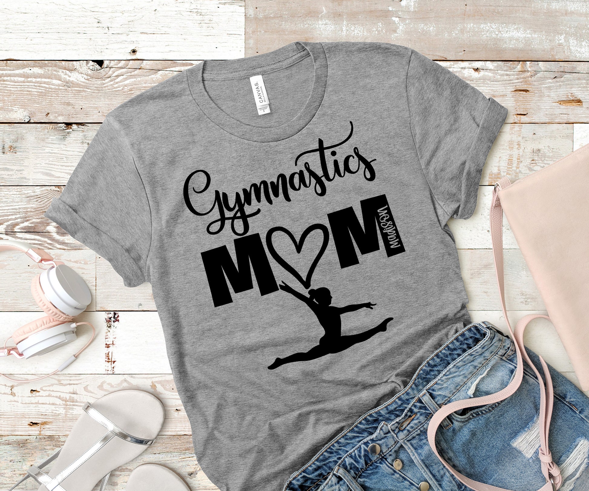 Gray Gymnastics Mom Shirt