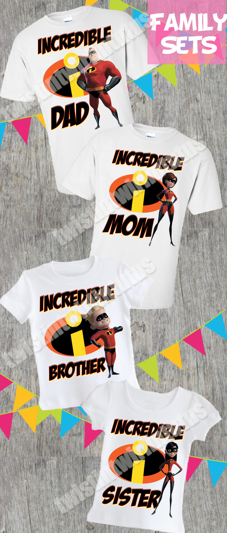 Incredibles Family Birthday Shirts