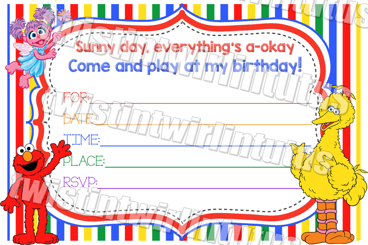 Sesame Street Birthday Party Printables