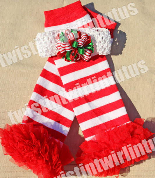 Christmas Legwarmers with Headband