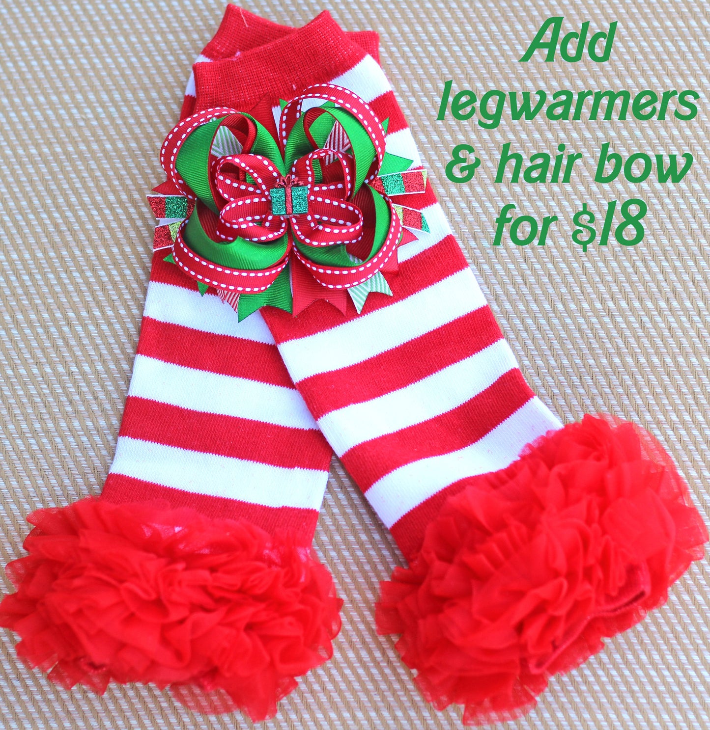 Christmas Legwarmers and Hair Bow