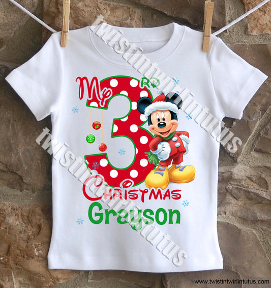 Boys Mickey Mouse Christmas Shirt