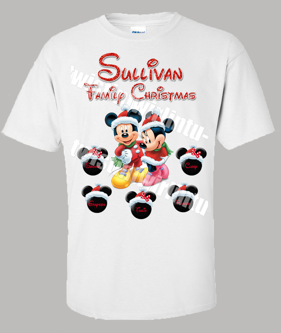 Adult Mickey Mouse Christmas Shirt Personalized