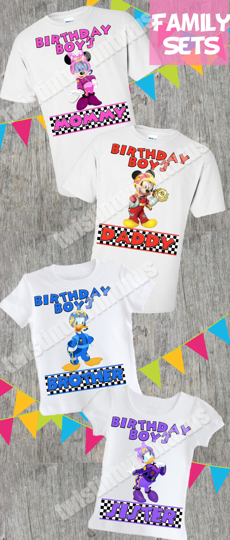 Mickey and the Roadster Racers Family Birthday Shirt Set