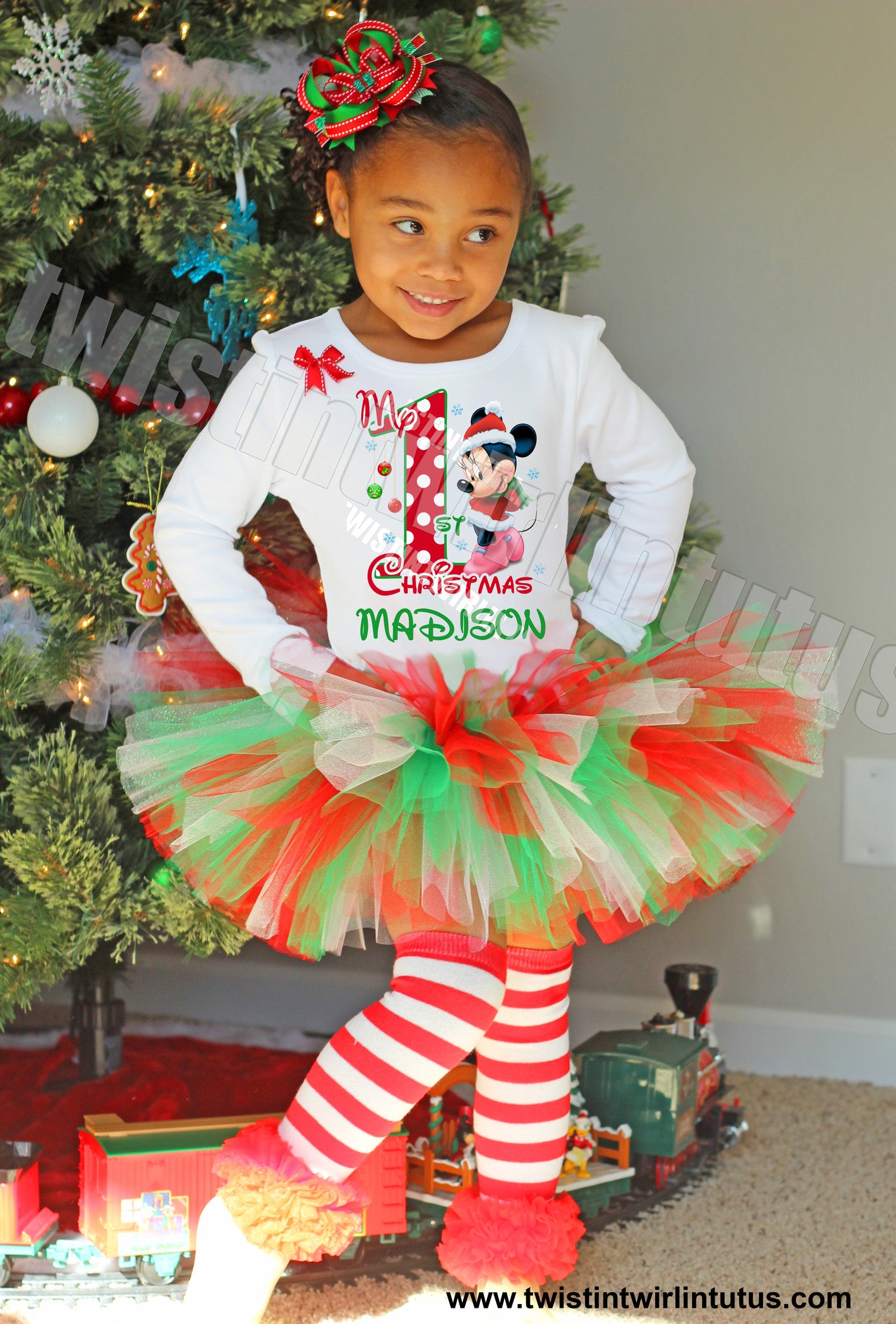 Girls Minnie First Christmas Tutu Outfit