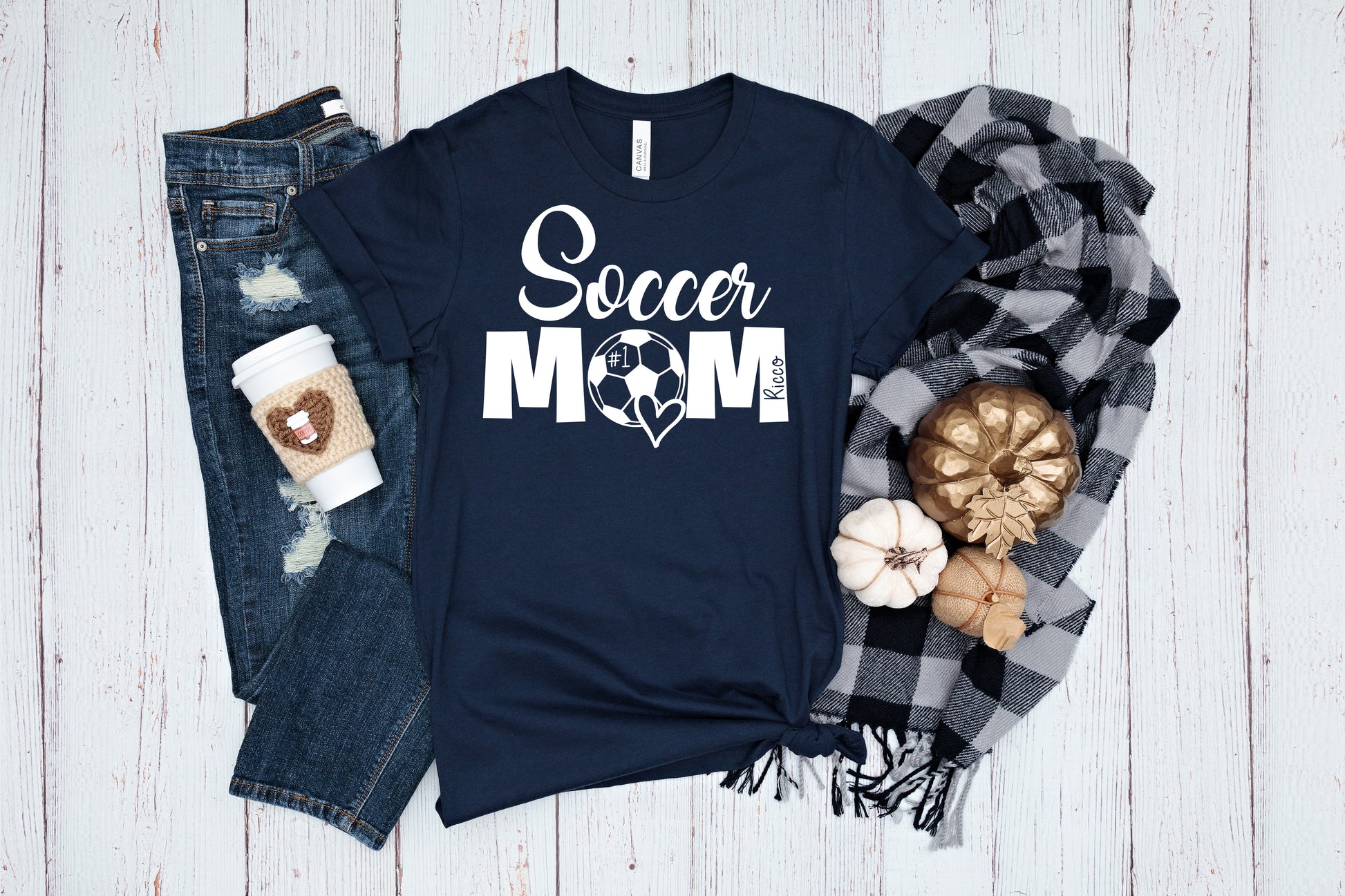 Navy Soccer Mom shirt