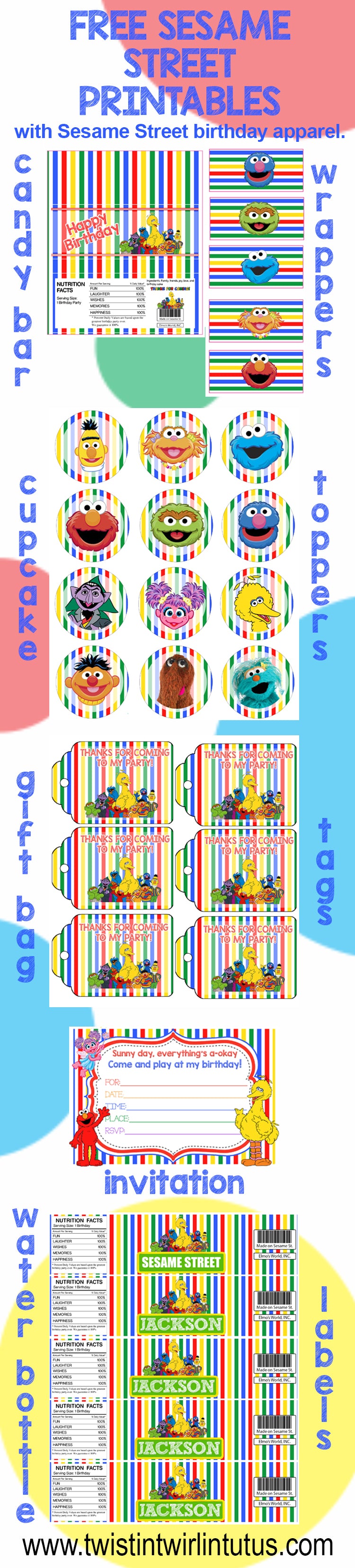 Sesame Street Birthday Party Printables