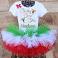 Girls Christmas Tutu Outfit Candy Cane Cutie