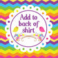 Add to Back of Shirt