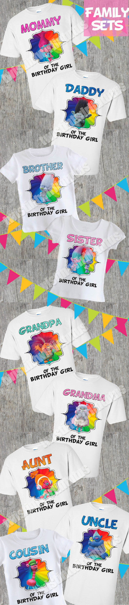 Trolls Family Shirt Set